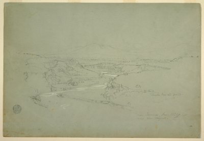 Valley with a Winding Stream Cutting through a Mountain Plateau near Tacunga and San Miguel by Frederic Edwin Church